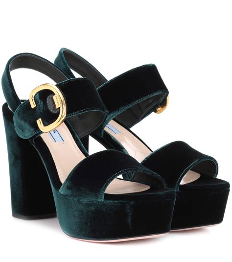 prada green velvet|prada sandals for sale.